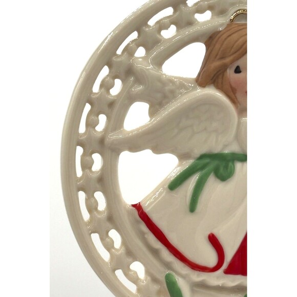Lenox Pierced Figural Angel Christmas Ornament Bone China 24K‎ Gold Accent 3.5" - Picture 6 of 16
